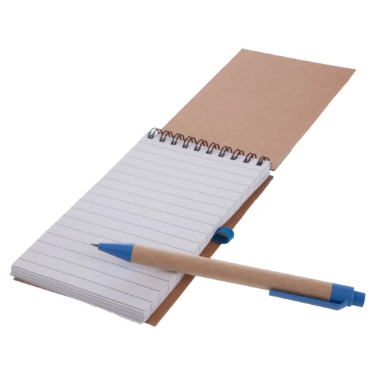 Notes Eco2 z długopisem - Niebieski