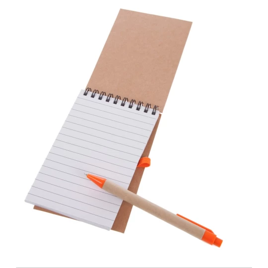 Notes Eco2 z długopisem - Pomarańczowy