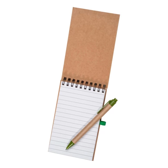 Notes Eco2 z długopisem - Zielony