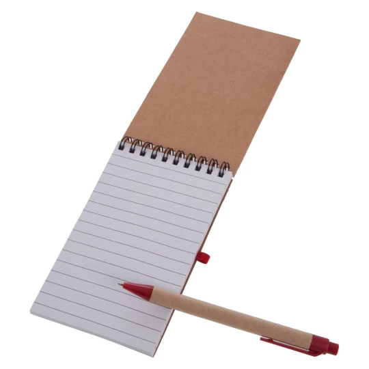 Notes Eco2 z długopisem - Czerwony