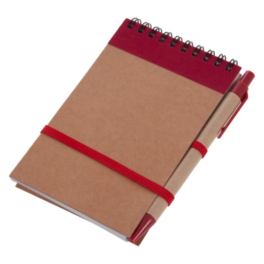Notes Eco2 z długopisem - Czerwony