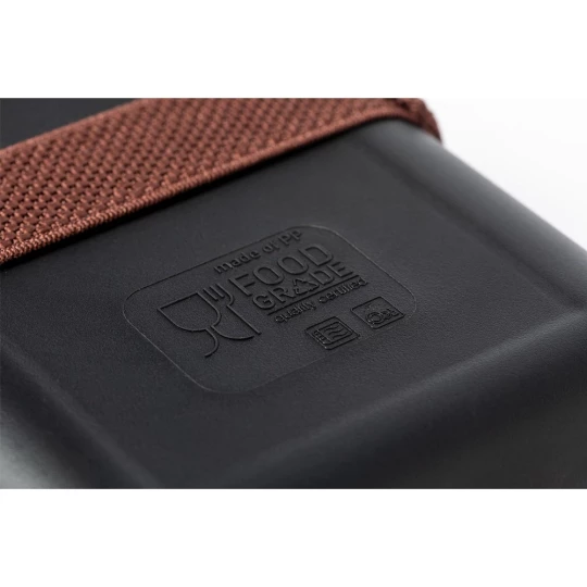 Pudełko śniadaniowe 1 L, bambusowe wieczko - Czarny