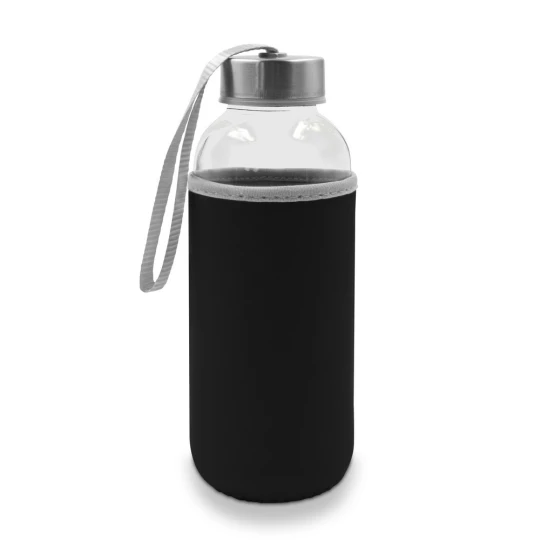 Szklana butelka 420 ml Bob - czarny