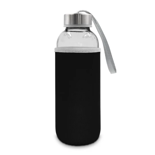 Szklana butelka 420 ml Bob - czarny