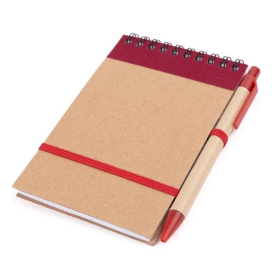 Notes Eco2 z długopisem - Czerwony