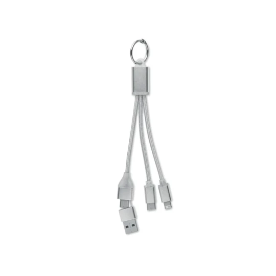 Kabel ładujący 4 w 1 typu C - BLUE - Srebrny