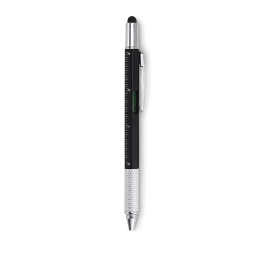 Długopis poziomica z linijką TOOLPEN - Czarny