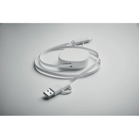 Zwijany kabel ładujący o mocy 60 W - LINEA - Biały