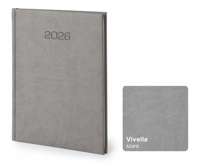 Kalendarz książkowy A5 - Rozkład Tygodniowy - Szary