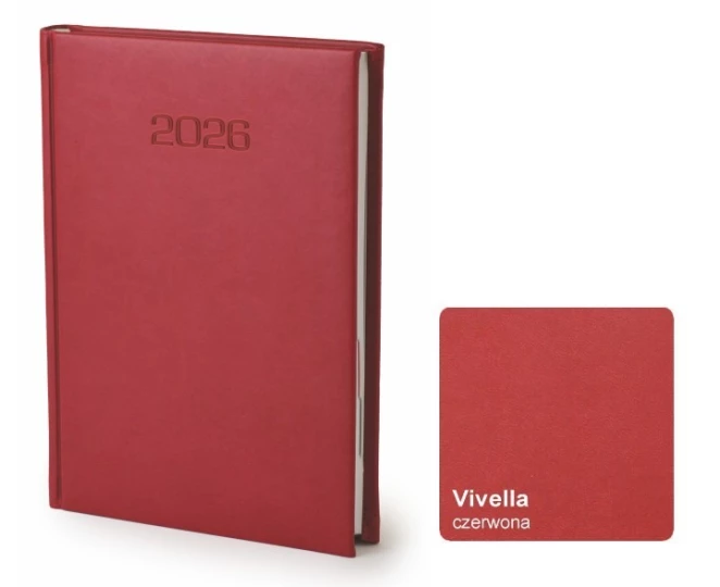 Kalendarz książkowy B5 - Rozkład Dzienny - Czerwony