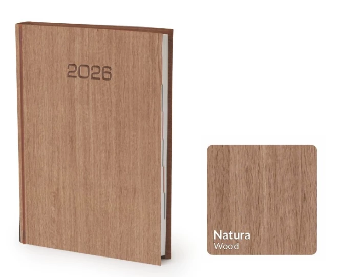 Kalendarz książkowy Nature B5 - Rozkład Tygodniowy - Wood