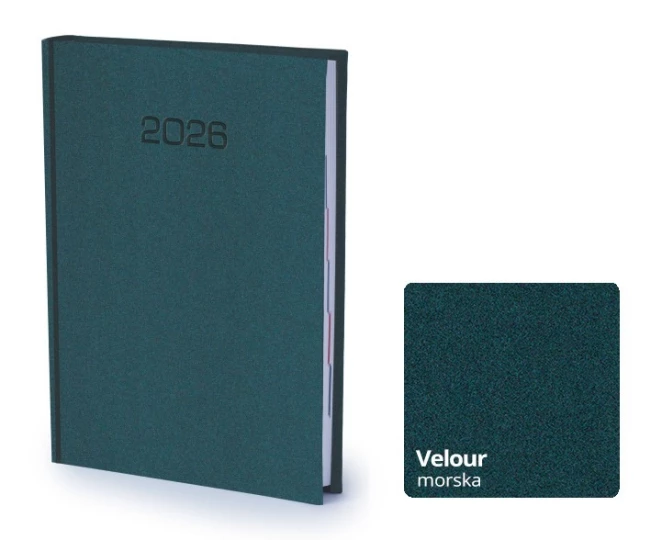 Kalendarz książkowy Velour A5 - Rozkład Dzienny - Morski