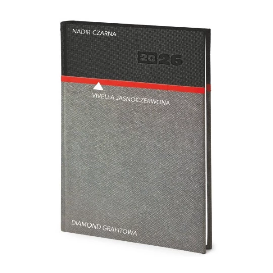 Kalendarz książkowy B5 oprawa łączona - Rozkład Tygodniowy - Czerwony