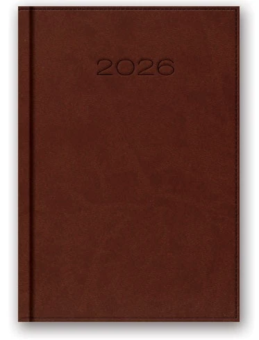 Kalendarz książkowy B6 - Rozkład Dzienny - Brązowy