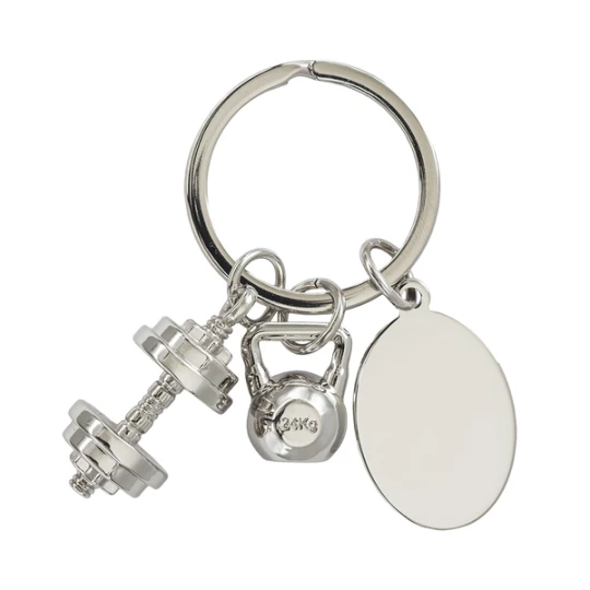 Brelok z motywem sportowym GymKey - Srebrny