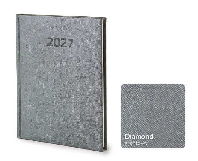 Kalendarz książkowy Diamond B5 - Rozkład Tygodniowy - Grafitowy