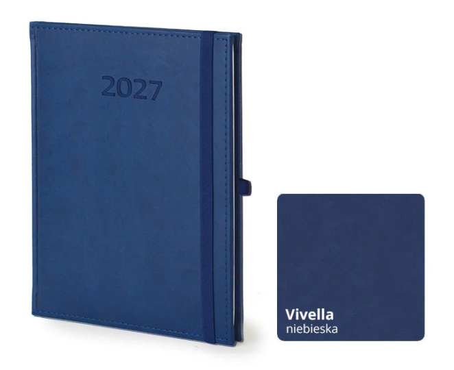 Kalendarz Firmowy z gumką B5 Vivella - Rozkład Tygodniowy - Niebieski