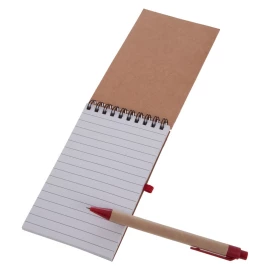 Notes Eco2 z długopisem - Czerwony