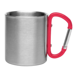 Metalowy kubek 210 ml z karabińczykiem Easton - czerwony