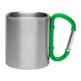 Metalowy kubek 210 ml z karabińczykiem Easton - zielony