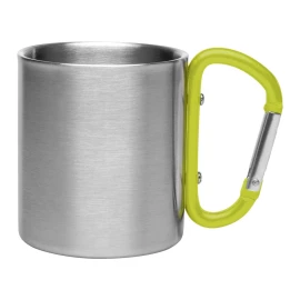 Metalowy kubek 210 ml z karabińczykiem Easton - żółty
