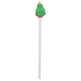 Ołówek świąteczny z gumką  - Zielony