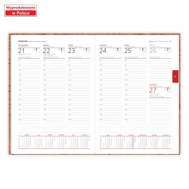 Kalendarz książkowy Nature B5 - Rozkład Tygodniowy - Wood