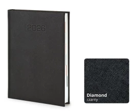 Kalendarz książkowy Diamond A5 - Rozkład Dzienny - Czarny