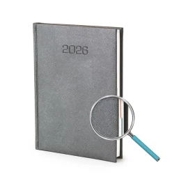 Kalendarz książkowy Diamond A5 - Rozkład Dzienny - Grafitowy