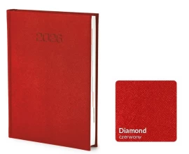 Kalendarz książkowy Diamond A5 - Rozkład Dzienny - Czerwony