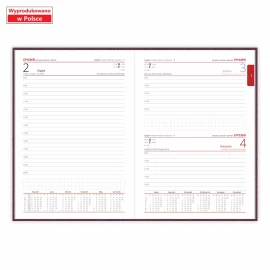 Kalendarz książkowy Velour A5 - Rozkład Dzienny - Szary