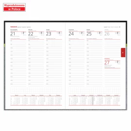Kalendarz książkowy B5 oprawa łączona - Rozkład Tygodniowy - Miodowy