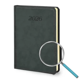 Kalendarz książkowy Nubuk A5 - Rozkład Dzienny - Grafitowy