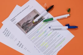 Długopis z zakreślaczem FLUO - czarny