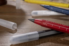Ołówek wieczny z miarką DRAWI - czerwony