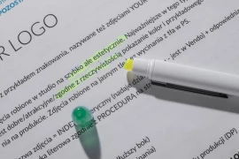 Długopis z zakreślaczem FLUO - żółty