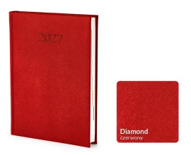 Kalendarz książkowy Diamond A5 - Rozkład Dzienny - Czerwony