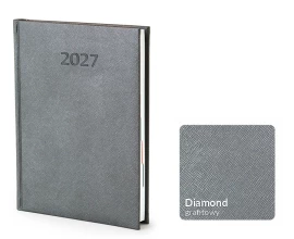 Kalendarz książkowy Diamond A5 - Rozkład Dzienny - Grafitowy