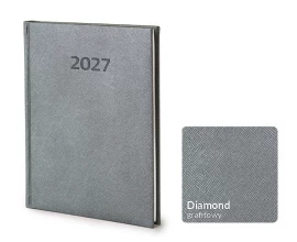 Kalendarz książkowy Diamond B5 - Rozkład Tygodniowy - Grafitowy