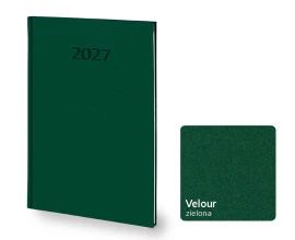 Kalendarz książkowy Velour B5 - Rozkład Tygodniowy - Zielony