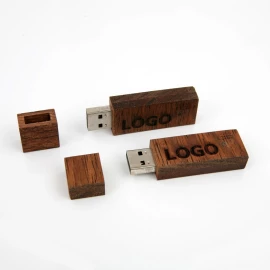 Pendrive Wood 16Gb - Beżowy