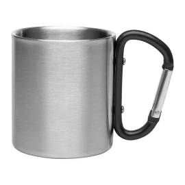 Metalowy kubek 210 ml z karabińczykiem Easton - czarny